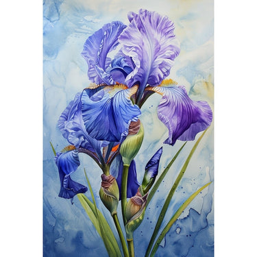 Iris Watercolour canvas